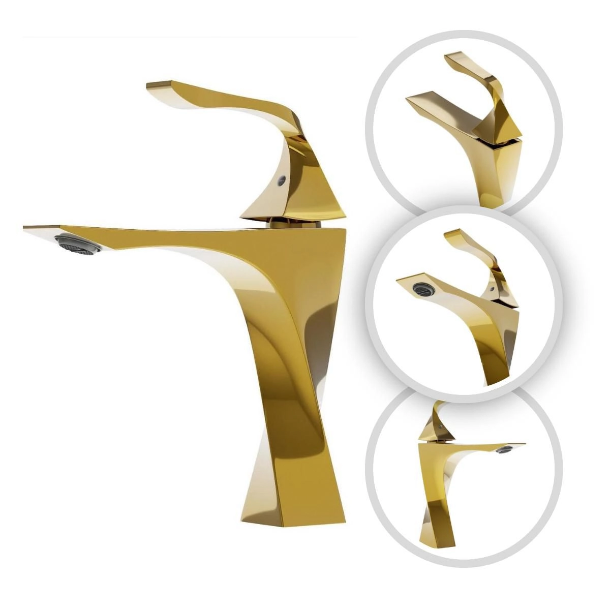 Torneira Banheiro Dourada Luxo Paris Monocomando 100% Metal Premium Goldenx