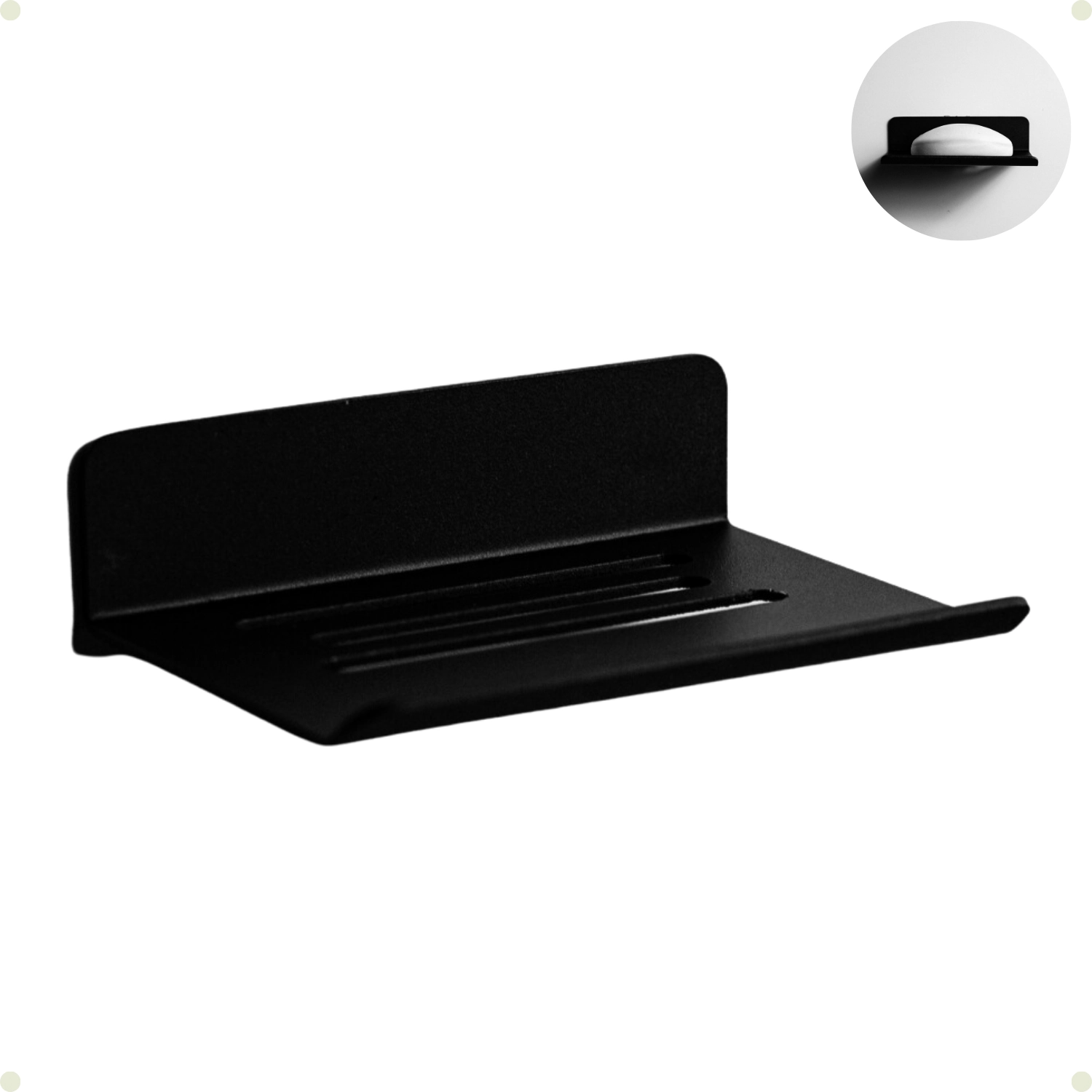 Porta Sabonete Para Banheiro De Parede Line Cor Preto Parafuso