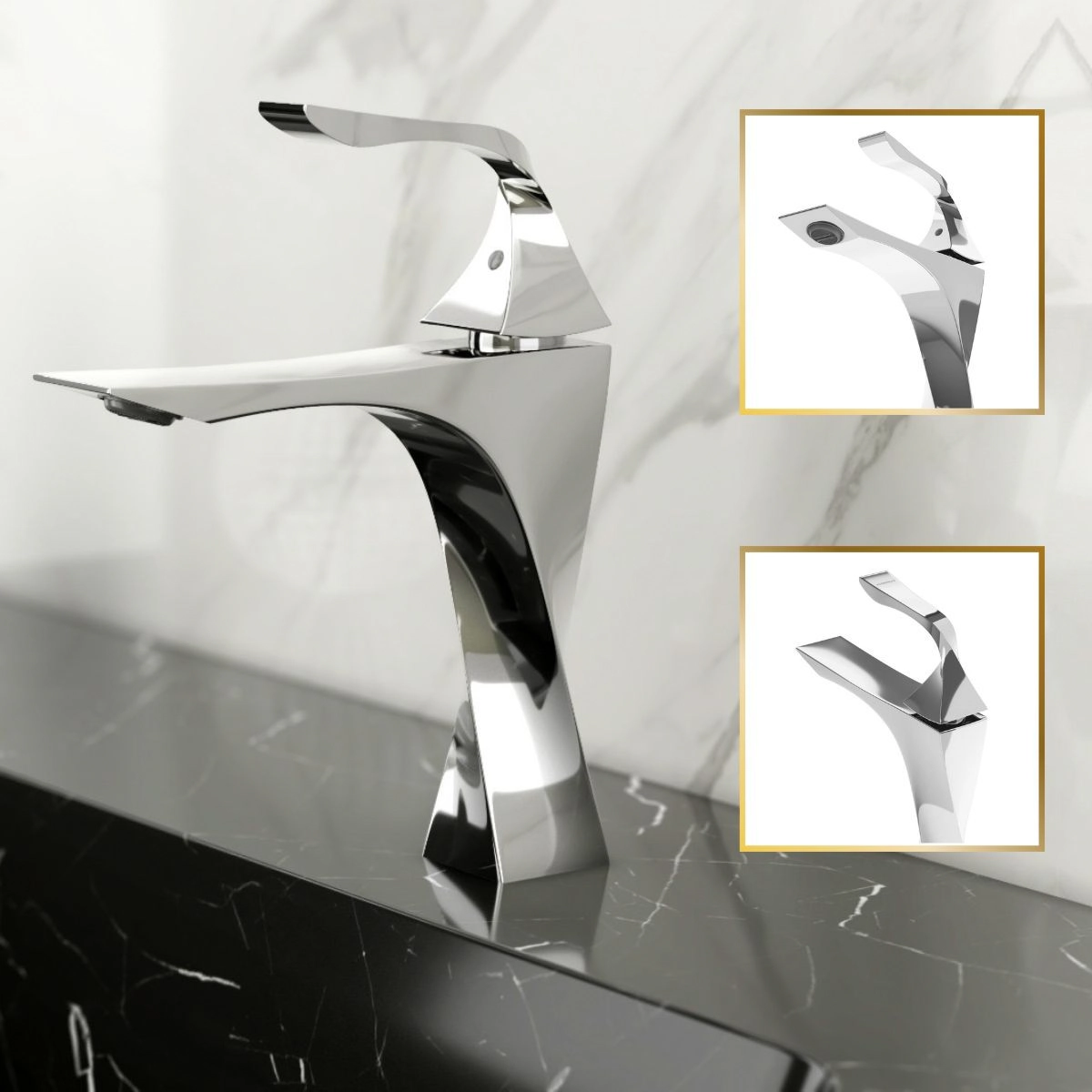 Torneira De Banheiro Lavabo Luxo Paris Monocomando 100% Metal Premium Cromada