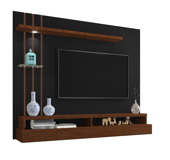 Painel Eros 1.60 Preto/canela - Carmolar Móveis