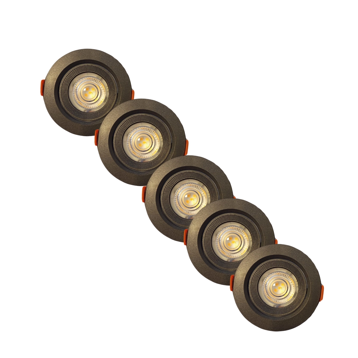 Kit 10 Spot Led Slim 5w 2700k Redondo Preto Embutir - Áreas Internas