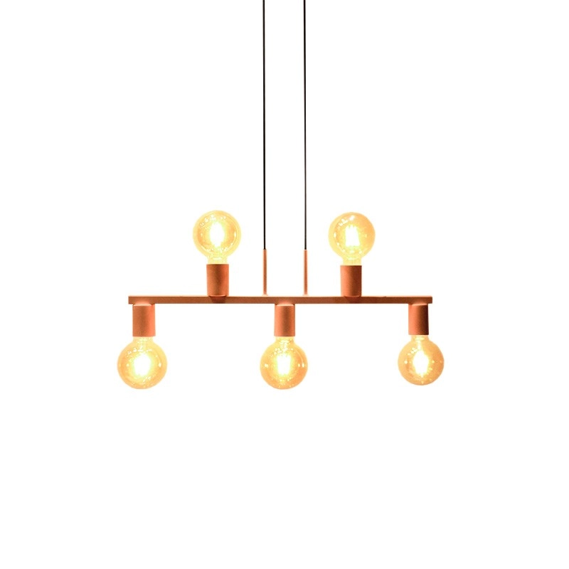 Pendente New Bar Cobre 66cm Para 5 Lâmpadas E27 Bivolt