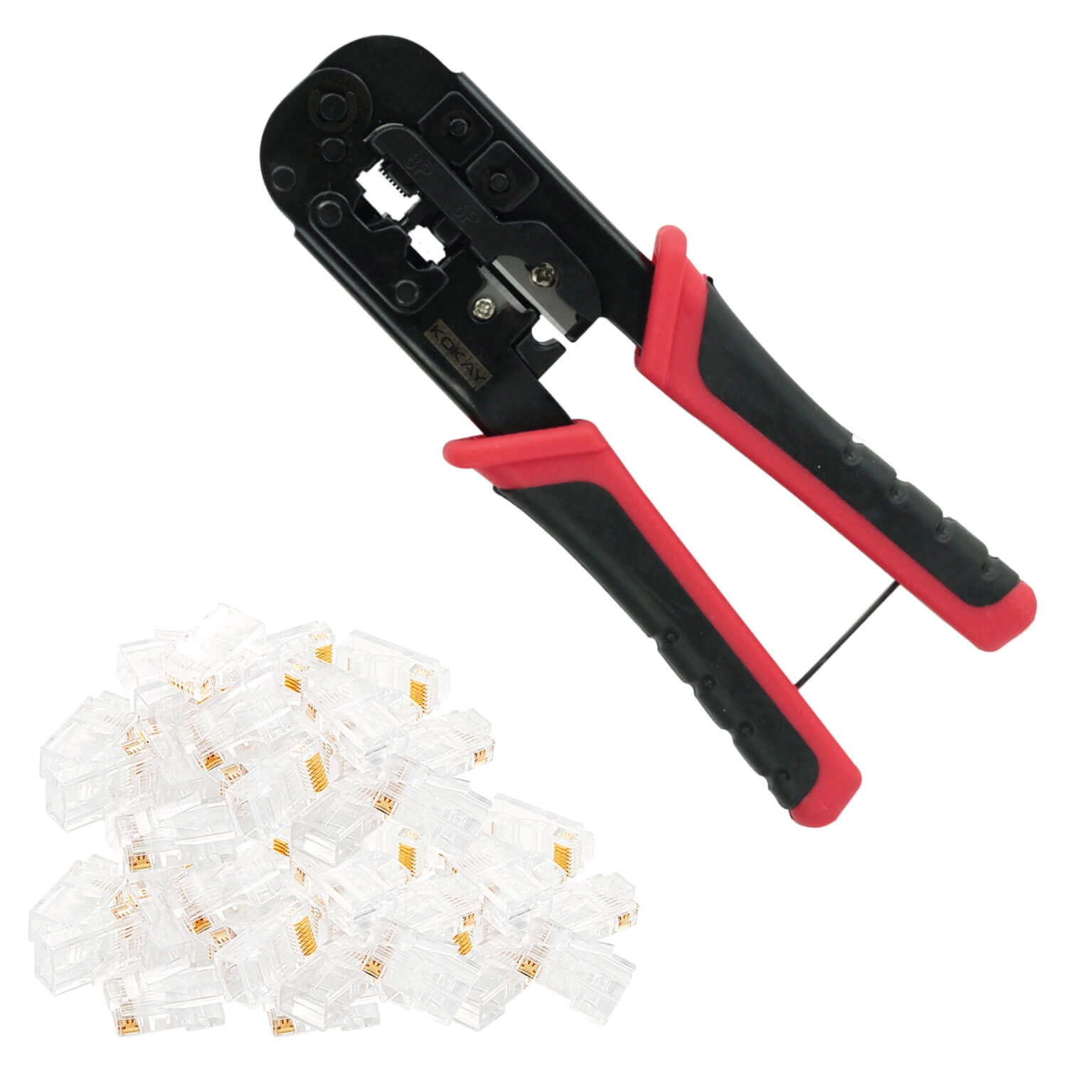 Kit Alicate Crimpar Rj45 Rj11 Cabo Rede + 100 Plugs Rj45