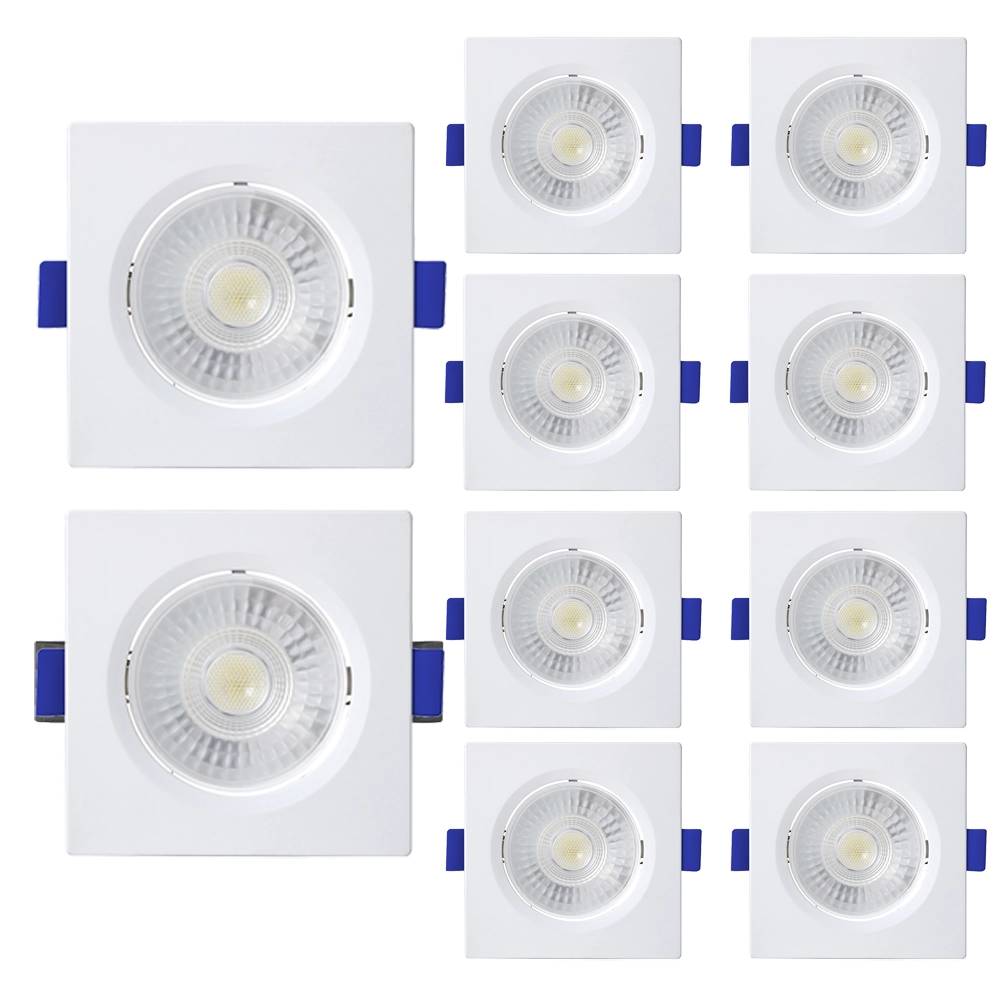 Kit 10 Spot De Led Embutir Slim Par20 Quadrado 8w Bivolt 4100k Neutro