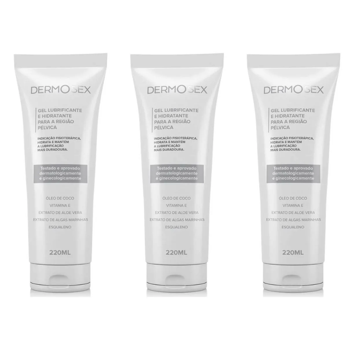 Combo 3x Hidratante Intimo Feminino e Lubrificante Fórmula Exclusiva 220ml