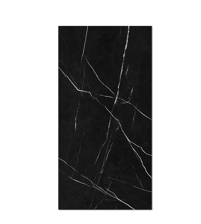 Revestimento De Parede Mármore Preto Listras Branco Porcelanato Flexível 2m X 1m