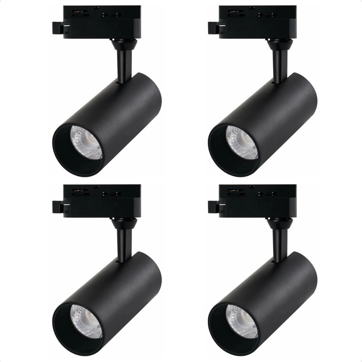 Kit 4 Spot Led Mr16 Para Trilho Eletrificado Preto 110/220v 6500k Frio
