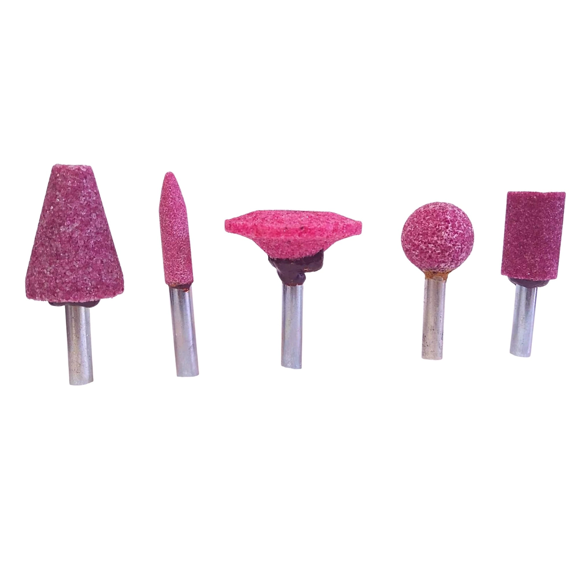 Kit De Ponta Abrasiva Rosa Com 5 Peças Haste Ø1/4" Para Micro Retífica- Dremel