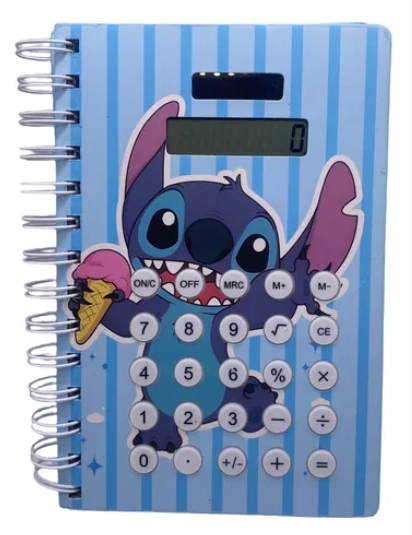 Caderno C/ Calculadora Stitch Casa Nova