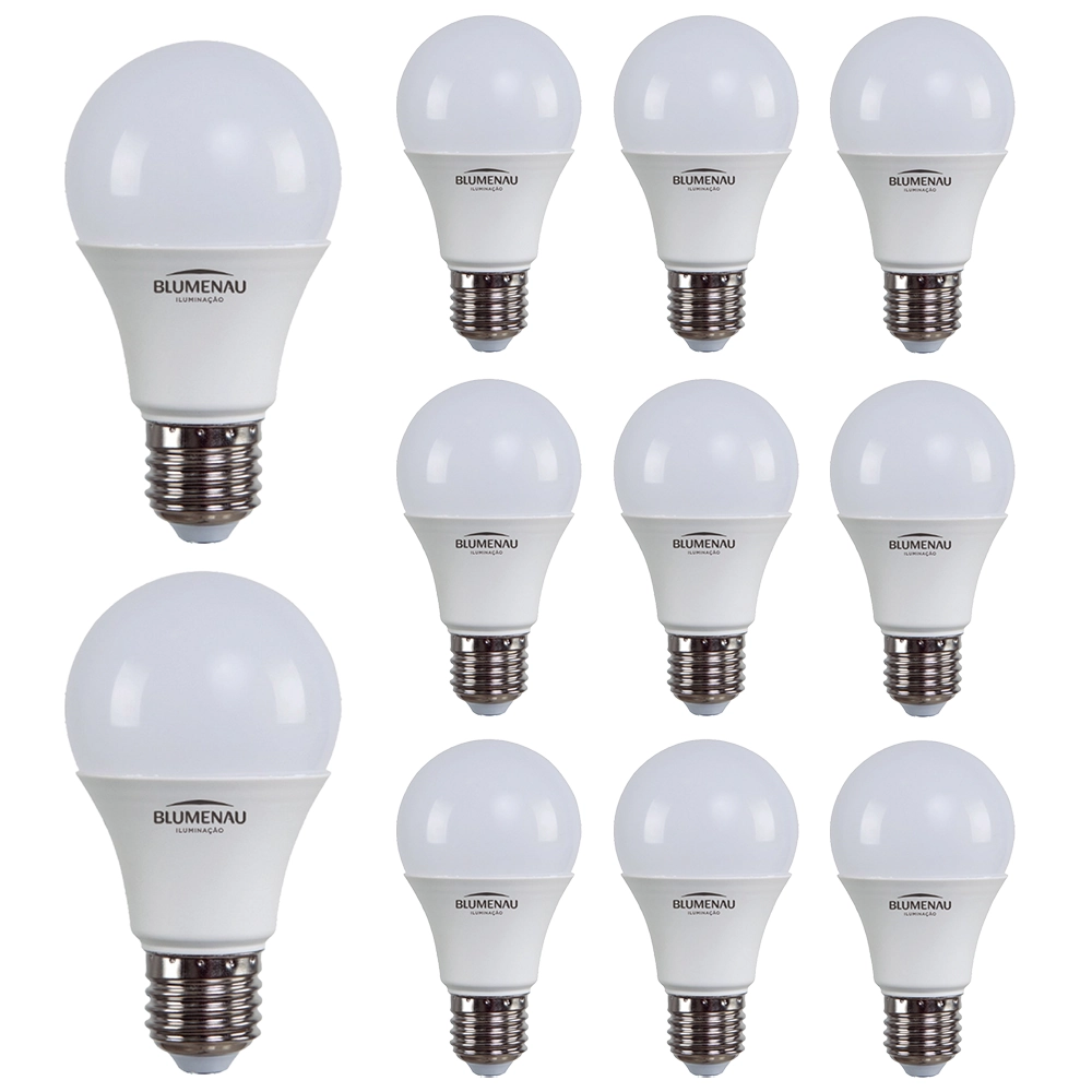 Kit 20 Lâmpadas Led Bulbo A60 9w E27 Bivolt 6500k Frio