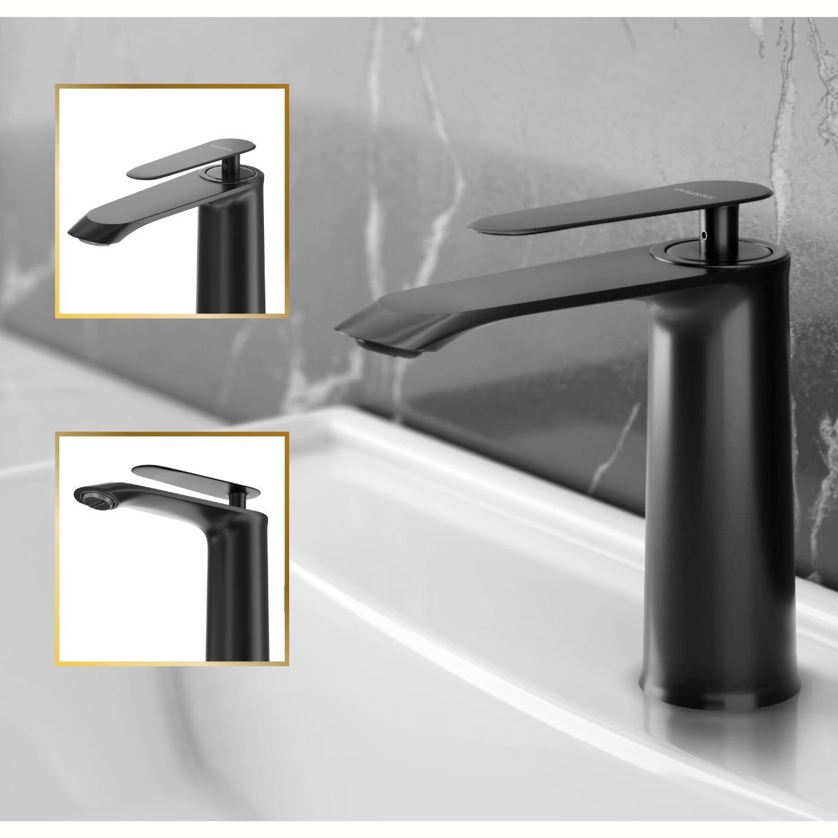 Torneira Banheiro Misturador 100% Metal Premium Moscou Preto