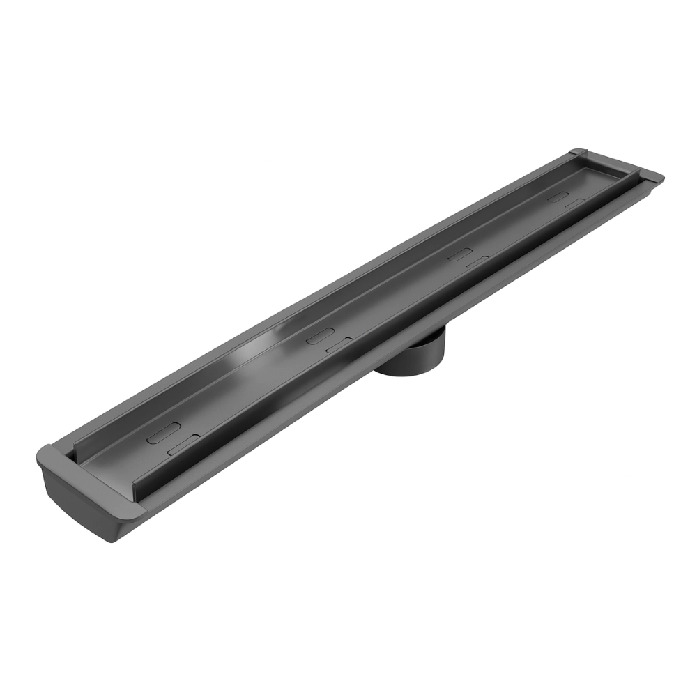 Ralo Linear Oculto 90x10cm Com Saída Vertical Central De 75mm