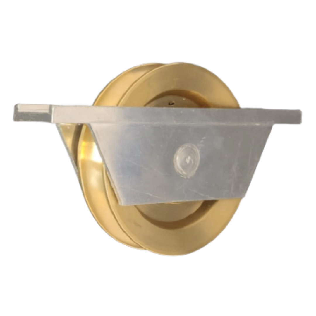 Roldana Portao 75mm Latao Em "u" 1/2 Cana Cavalete Aluminio Al
