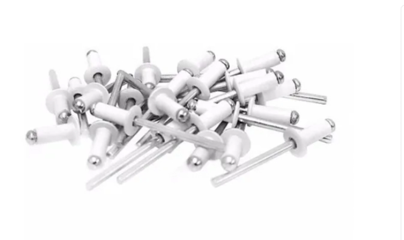 Rebite Repuxo 414 - 4,0x14 - Aluminio Branco - Pct C/100 Pcs