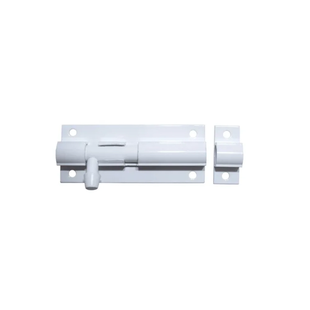 Trinco Fecho Ferrolho 3 Pol 80mm Porta Portao Aluminio Branco