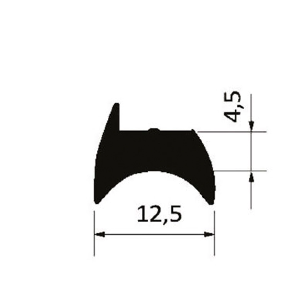 Borracha Gua-212b Vedacao Janela Vitro Porta Cunha Vidro 4mm Rolo 10mts