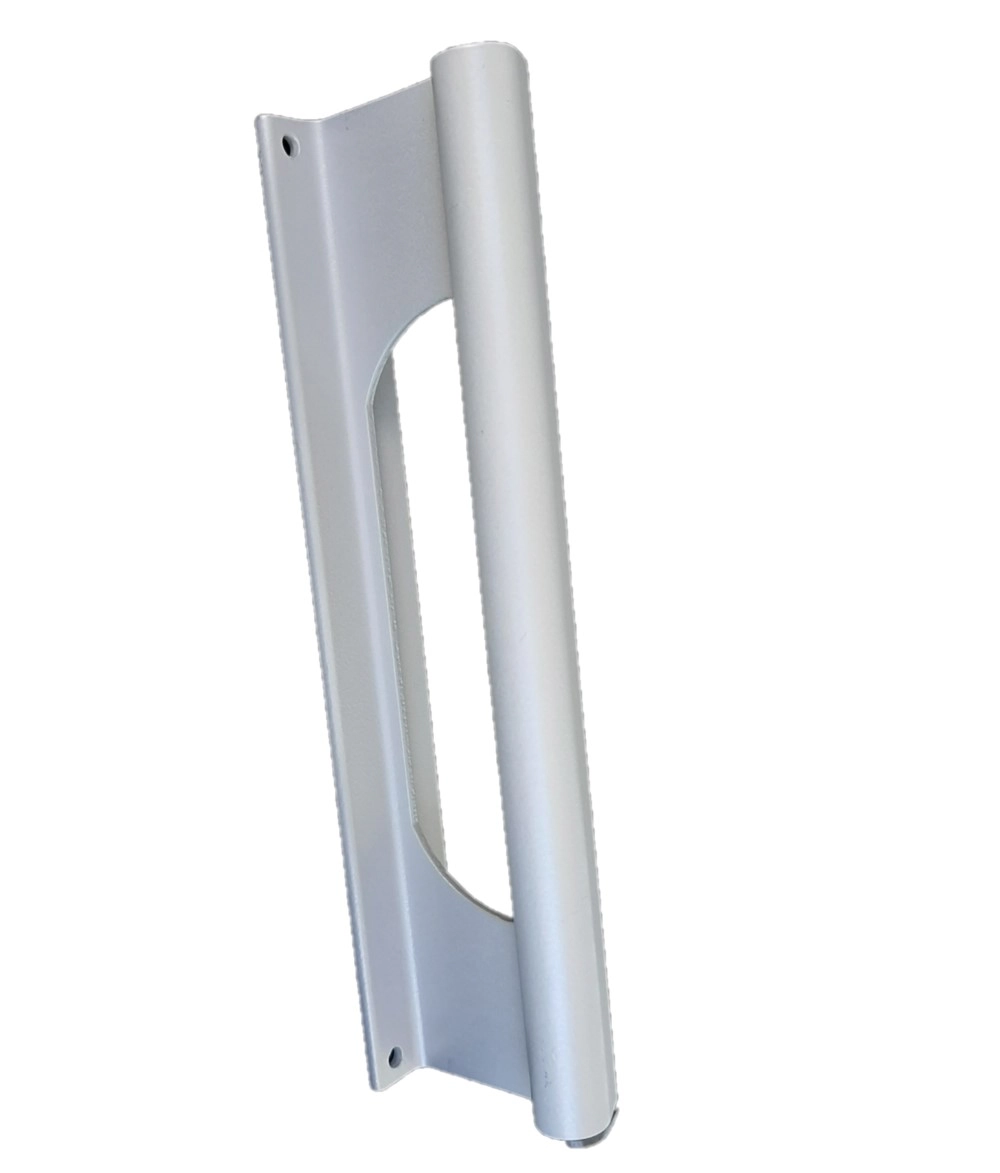 Puxador Porta Portao Aluminio Madeira Buzio Branco Pux-145/146 195mm Alumifix