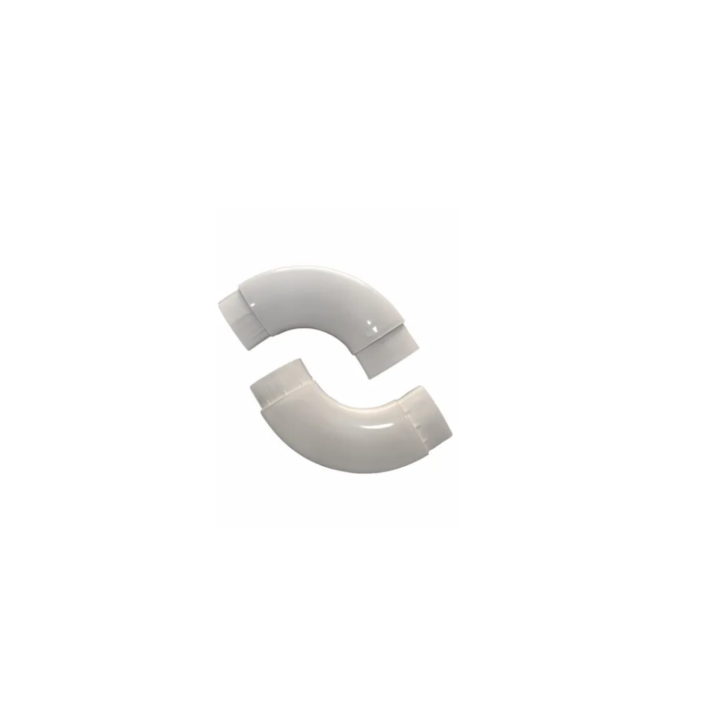 Curva Corrimao Nylon Engate Juncao Branco Chata Parede 1 Par