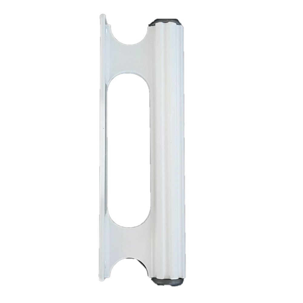 Puxador Porta Portao Aluminio Madeira Ferro Buzio Reto Branco 150mm