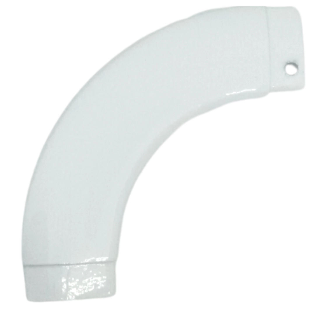 Curva Corrimao Aluminio Engate Juncao Chata Parede Branco KIT 2 Un
