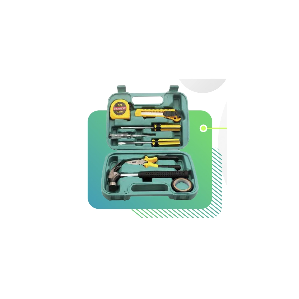 Maleta Kit Jogo Ferramentas Gerais Utilidades Uso Domestico 9 Peças 8009c