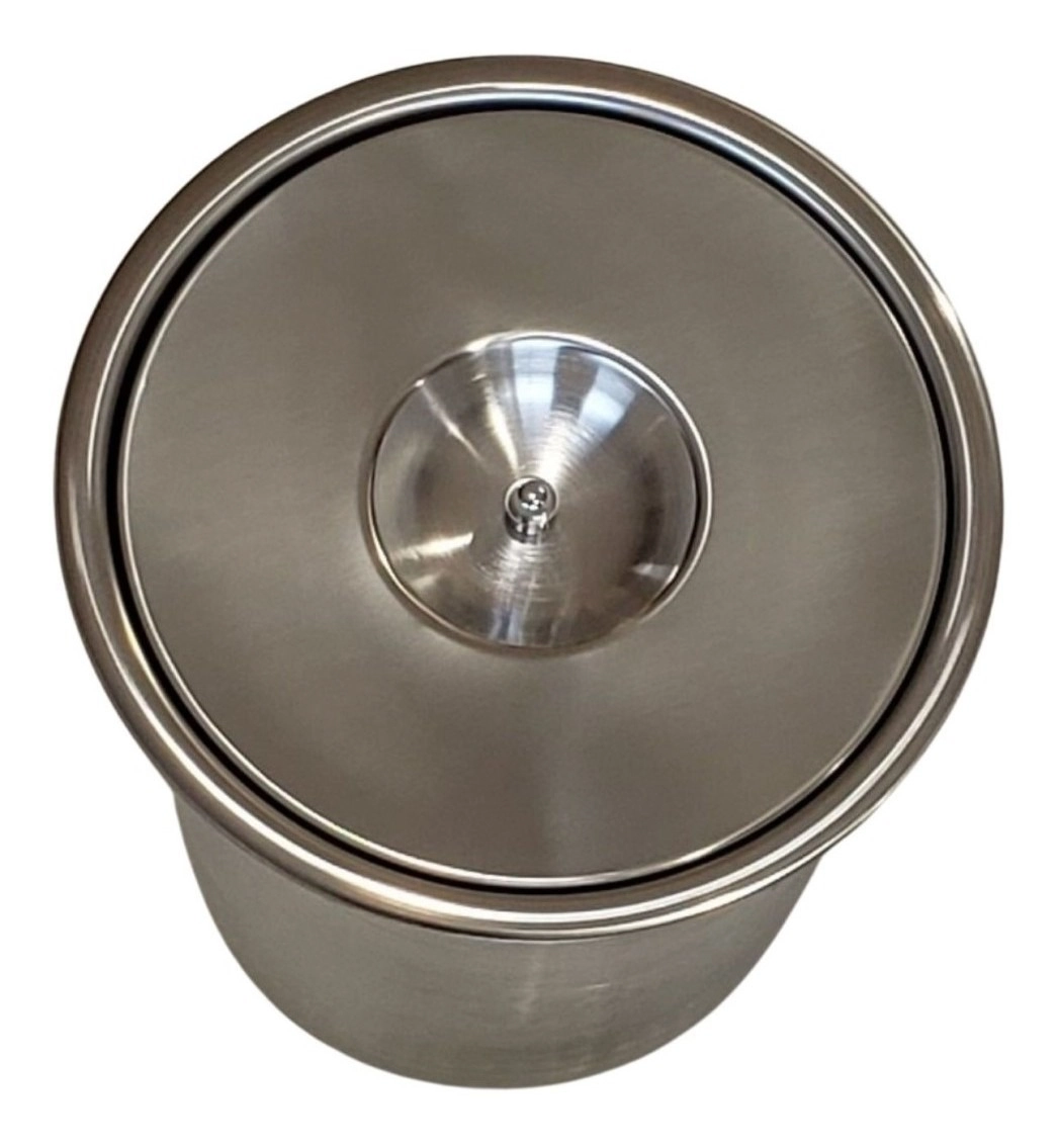 Lixeira Pia Cozinha Embutir No Granito Em Inox 5lts 20x23 Cm 5 Litros - Inox Polido