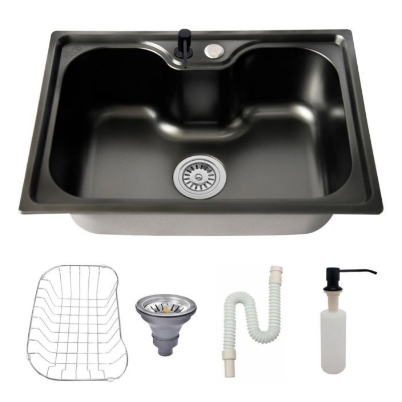 Cuba Cozinha Gourmet Aço Inox Luxo C/ Acessórios 60x42 Preto