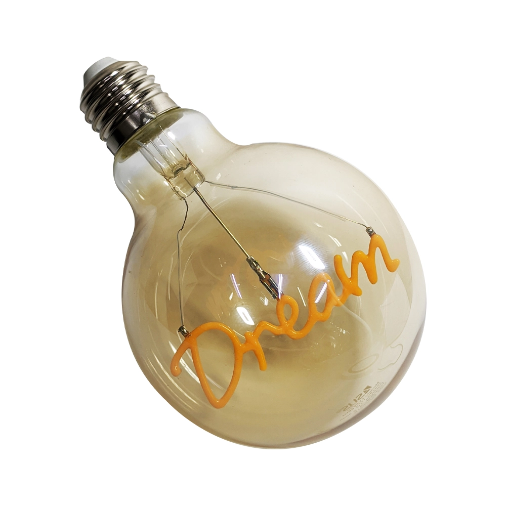 Lampada Led Mensagem Dream Vintage 4w Branco Quente Casa Comercio