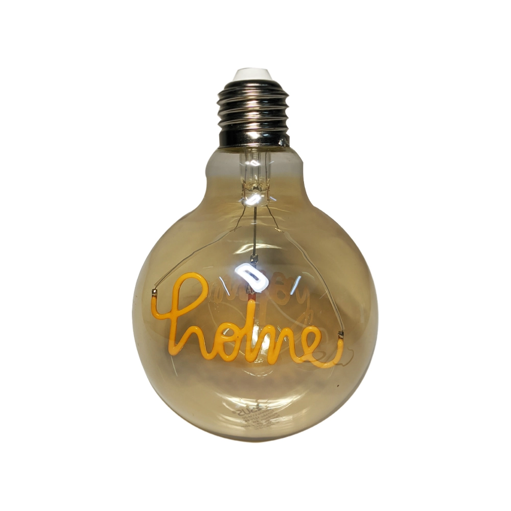 Lampada Led Mensagem Home Vintage 4w Branco Quente Casa Comercio