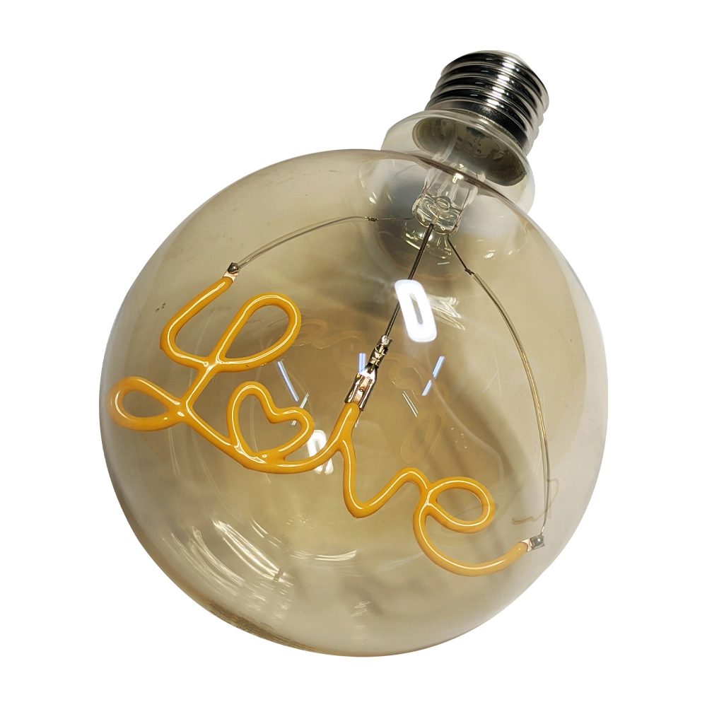 Lampada Led Mensagem Love Vintage 4w Branco Quente Casa Comercio