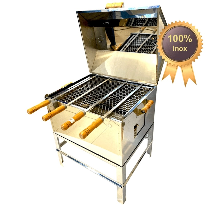 Churrasqueira Bafo 25kg Carvão Inox Profissional Gigante Gif3