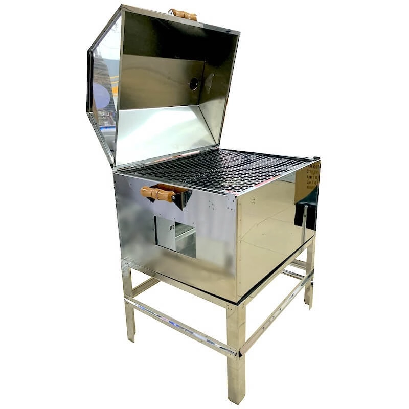 Churrasqueira A Bafo 25kg A Carvão Inox Profissional Grande Gif8