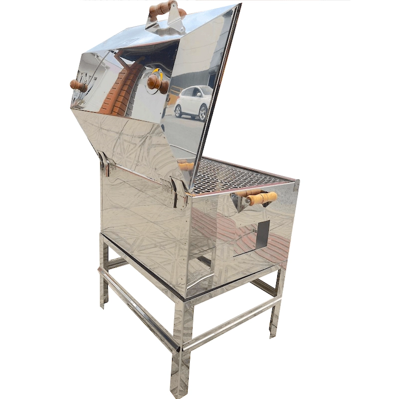 Churrasqueira A Bafo 25kg A Carvão Inox Profissional Grande Gif10