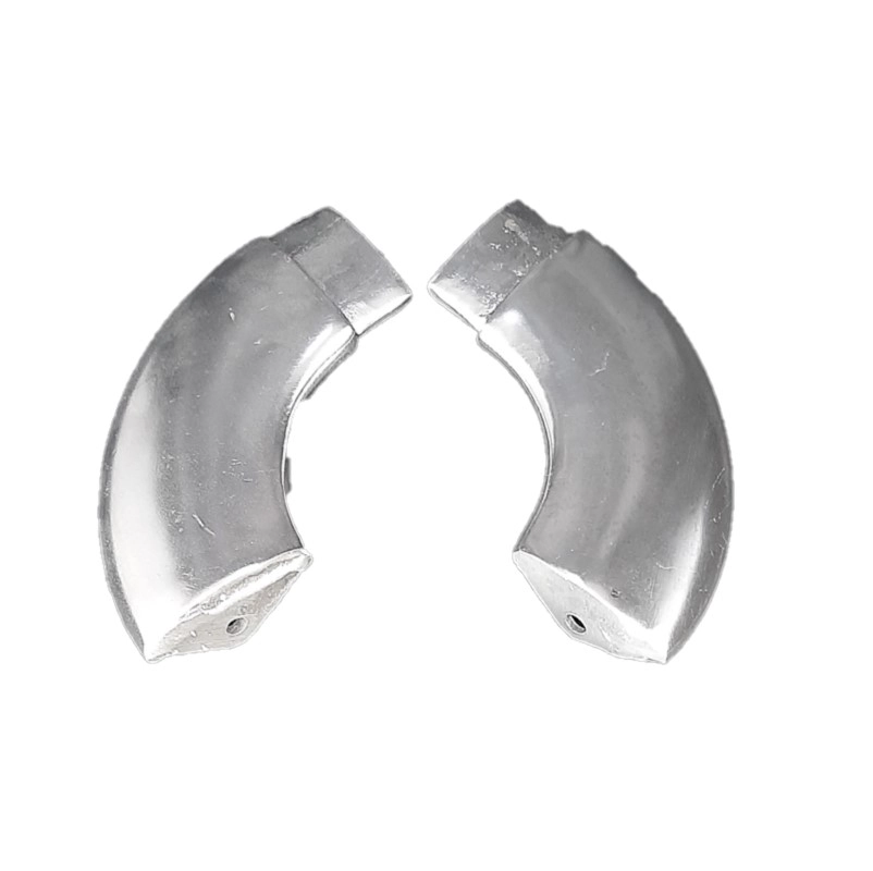 Curva De Aluminio Brilhante Para Corrimao Chata Parede 1 Par