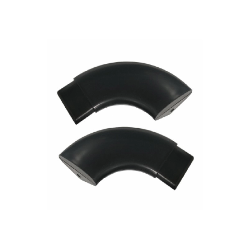 Curva De Nylon Preto Para Corrimao Chata Parede 1 Par