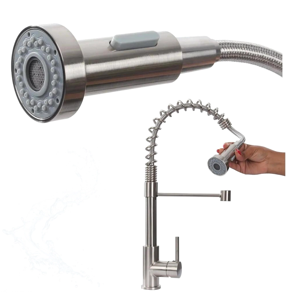 Torneira Gourmet Monocomando Premium Escovada Aço Inox 304