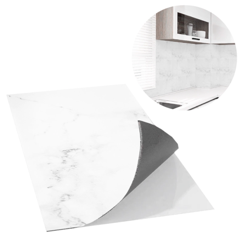 Kit 10 Placas Autocolante Revestimento Mármore Branco Fosco Parede 3d Adesivo Vinílico 60x30