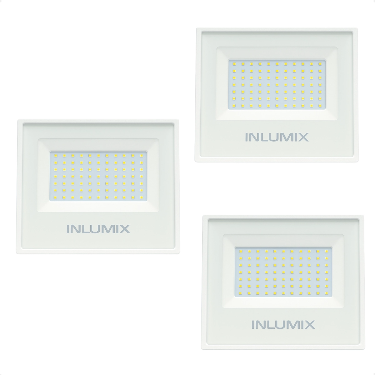 Kit 3 Refletor Holofote De Led 50w Branco Frio 6500k Branco 110/220v