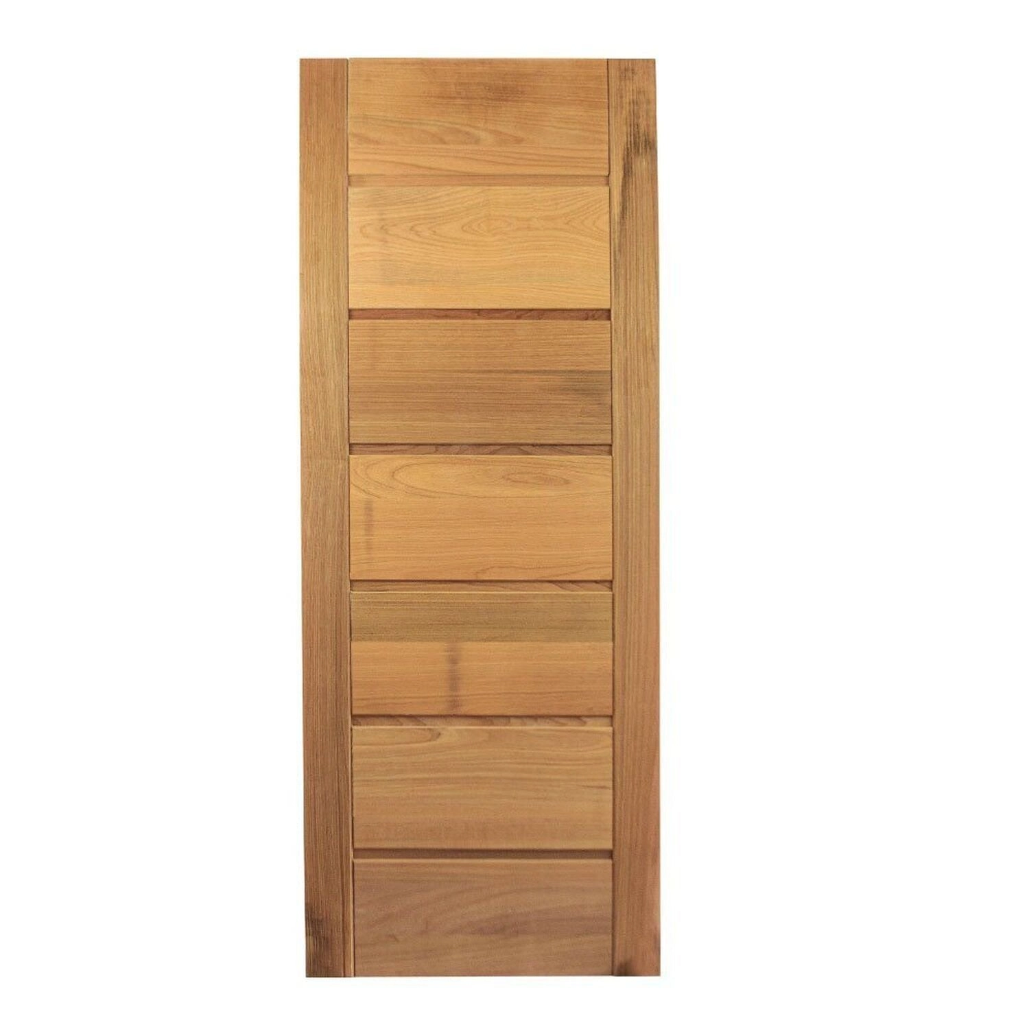 Folha De Porta De Madeira Maciça Tauari 210x92cm Sete Réguas Horizontais Jomadi