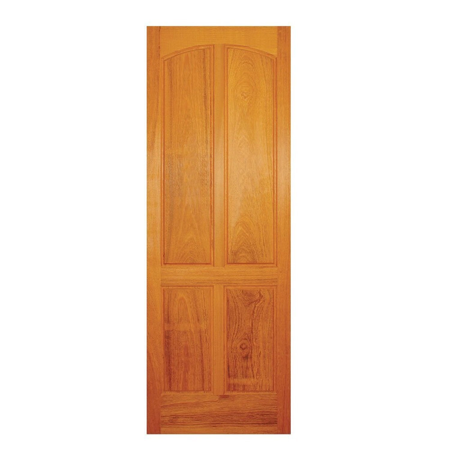 Porta De Madeira Maciça Tauari 210x90x3,3 Quatro Almofadas Verticais Jomadi Natural