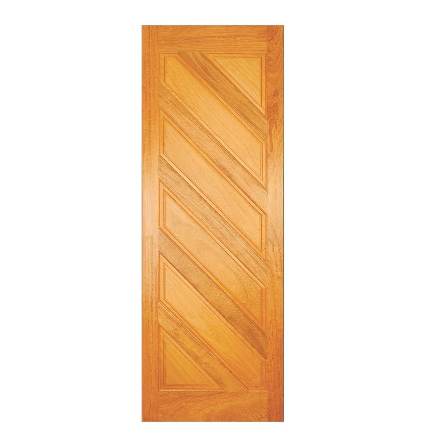 Porta De Madeira Maciça Tauari 210x92x3,3 Almofadas Diagonais Jomadi Natural