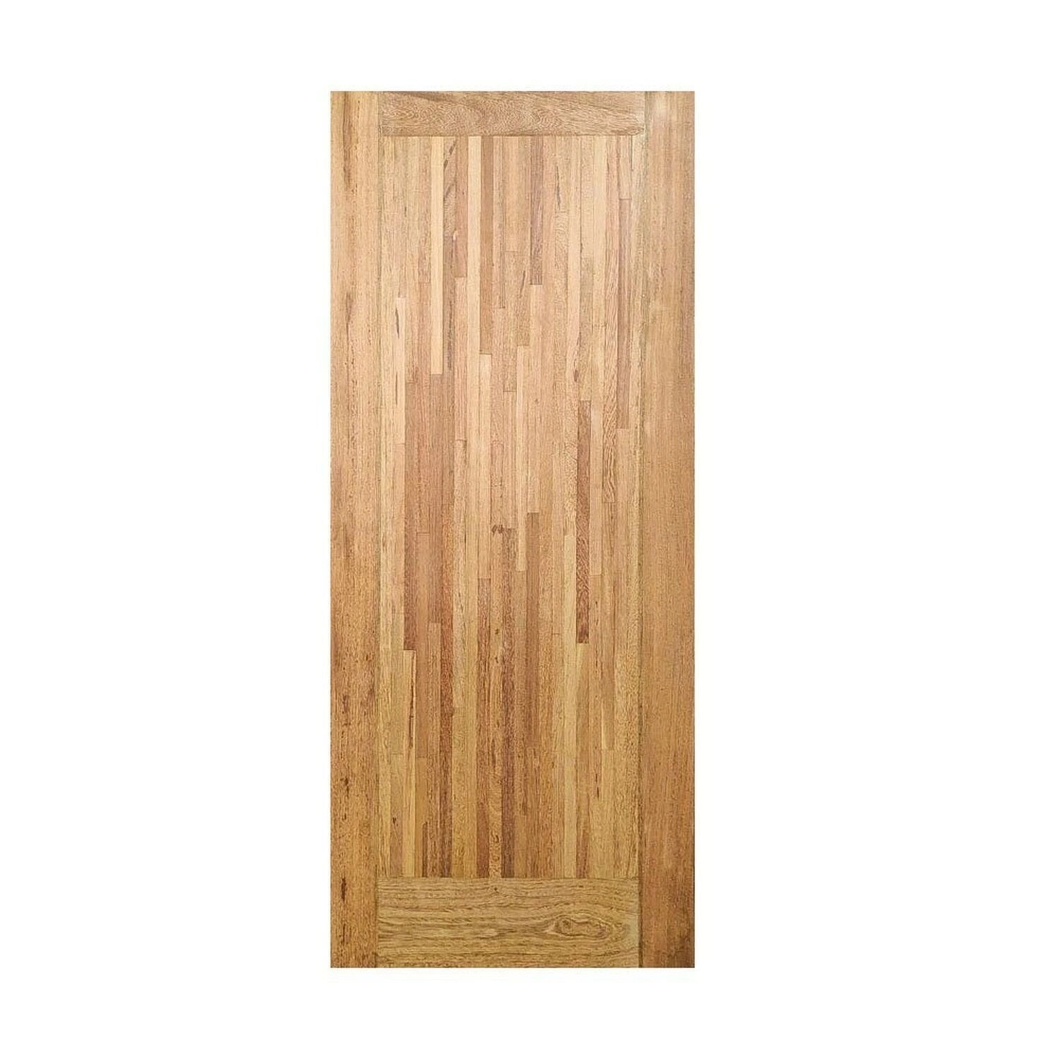 Folha De Porta De Madeira Maciça Tauari 210x92cm Parquet Vertical Jomadi Natural