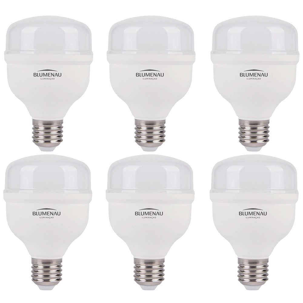 Kit 6 Lâmpadas High Led 30w Bivolt E27 6500k Luz Branca Blumenau