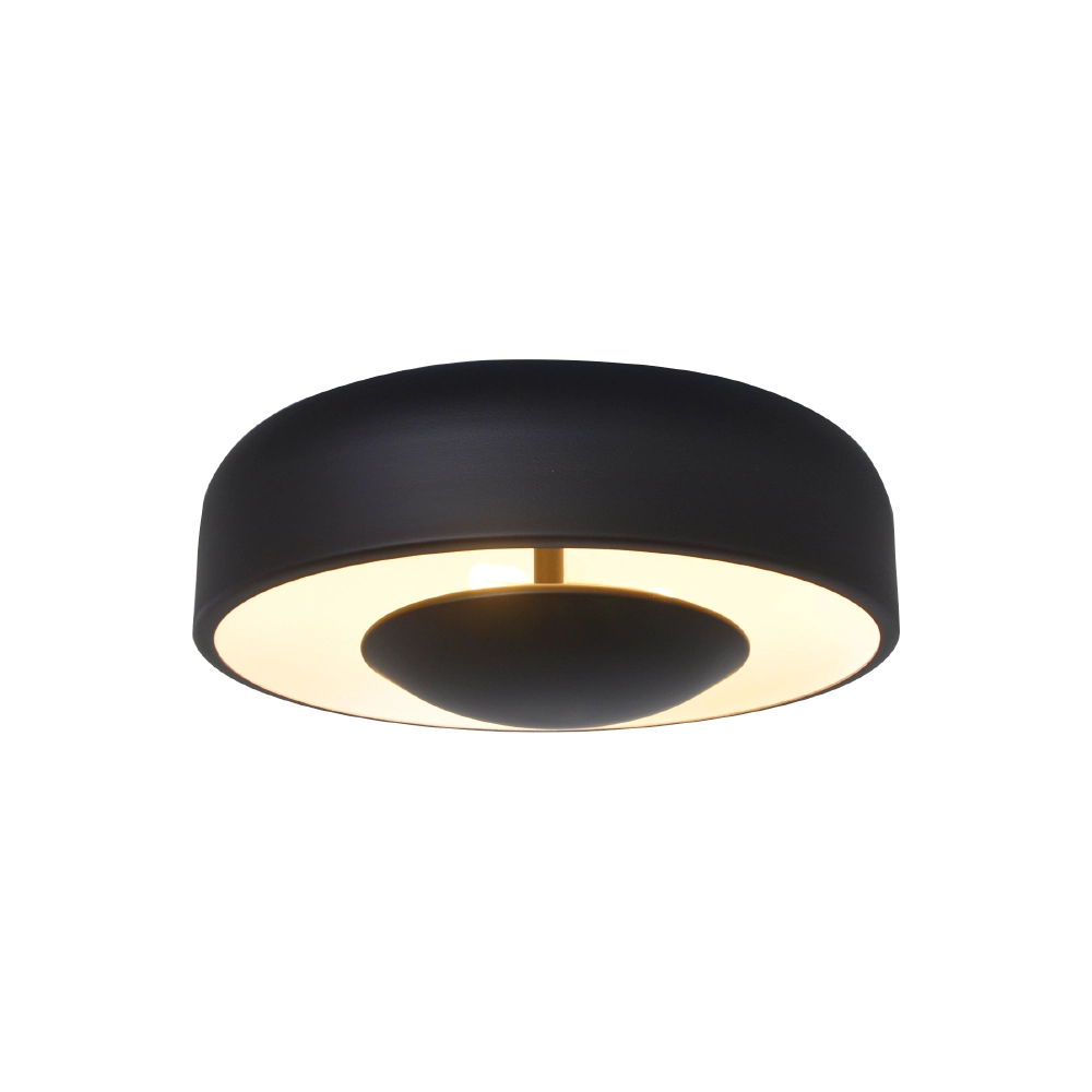 Plafon 3 lâmpadas Preto Alumínio Round Attena