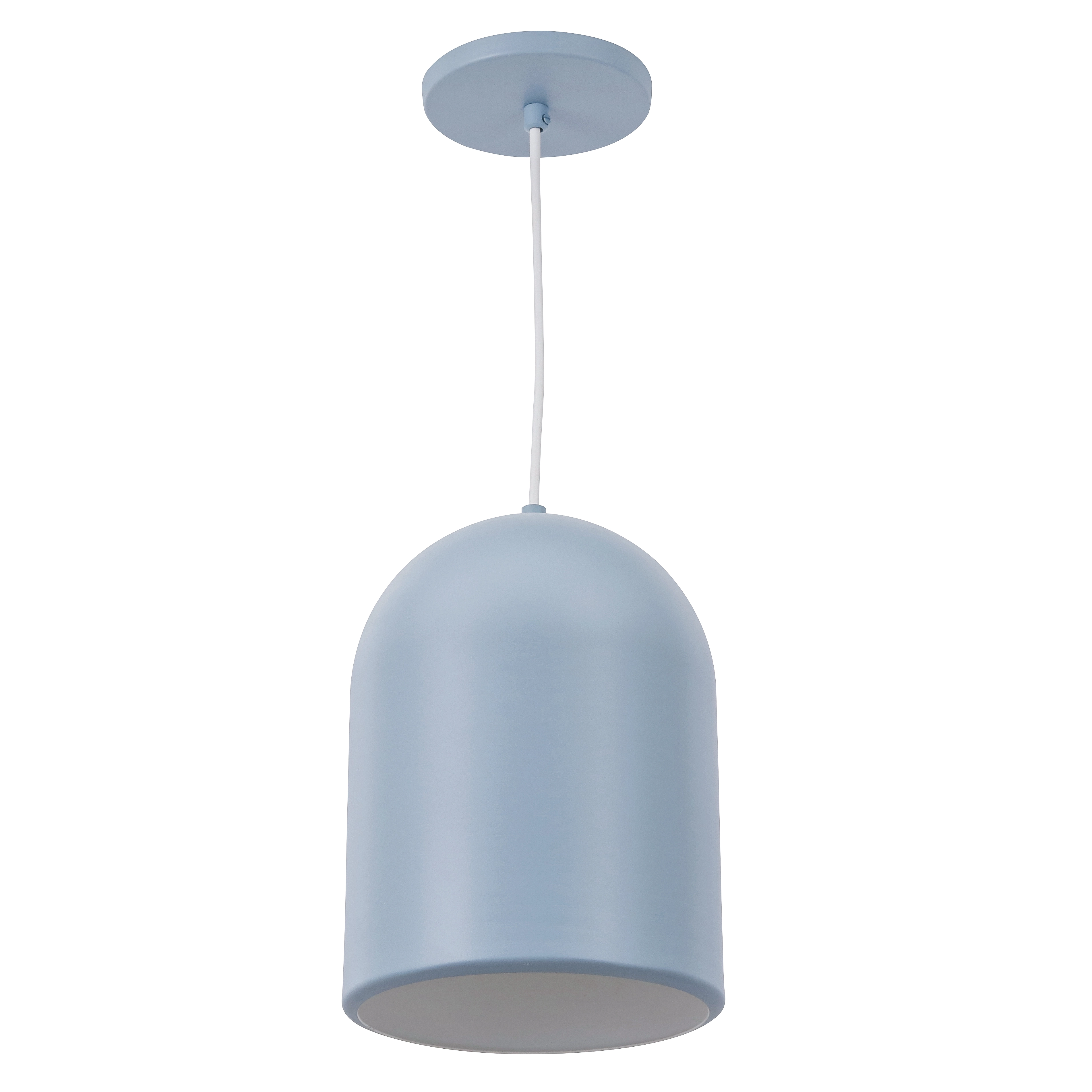 Pendente 1 Lâmpada Azul Metal Redondo Attena