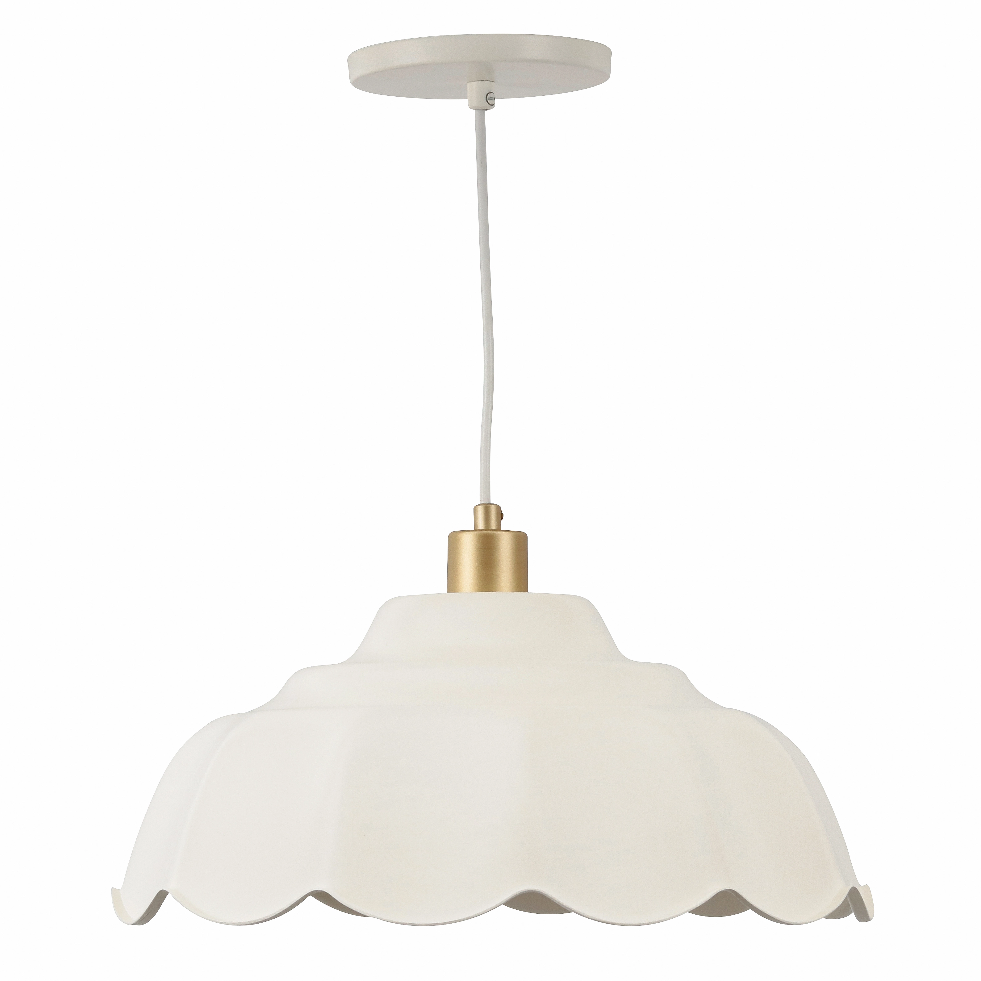 Pendente 1 Lâmpada Creme Metal Dayse Attena
