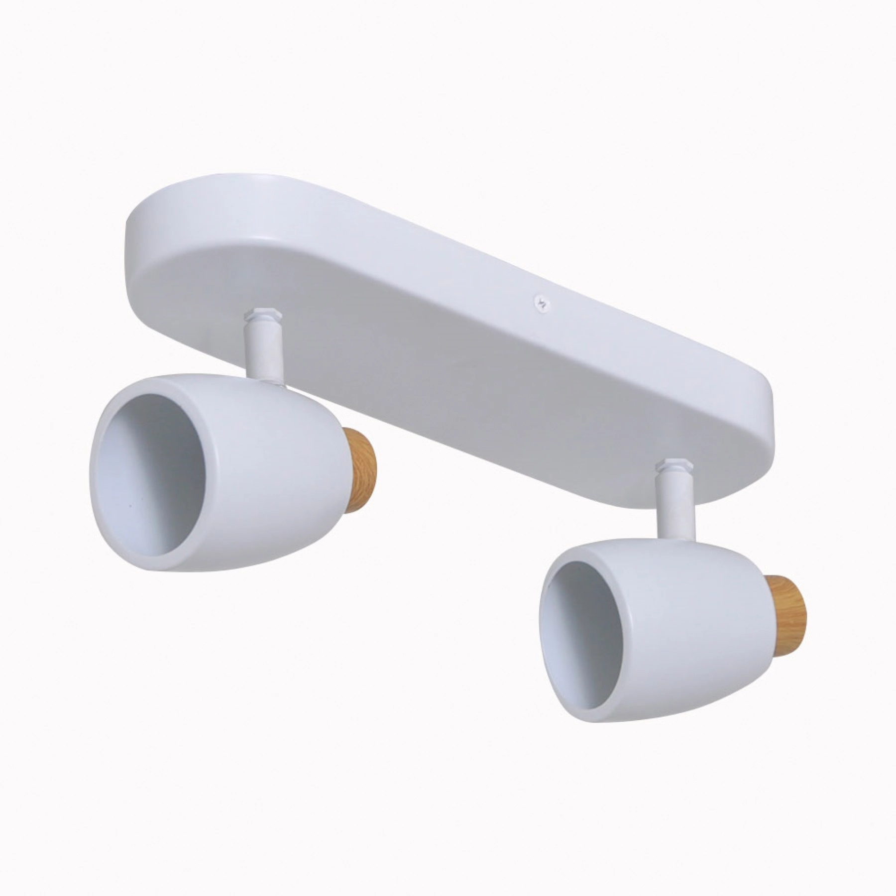 Spot de Sobrepor 2 Lâmpadas Metal Acetinado Branco Scandi Attena