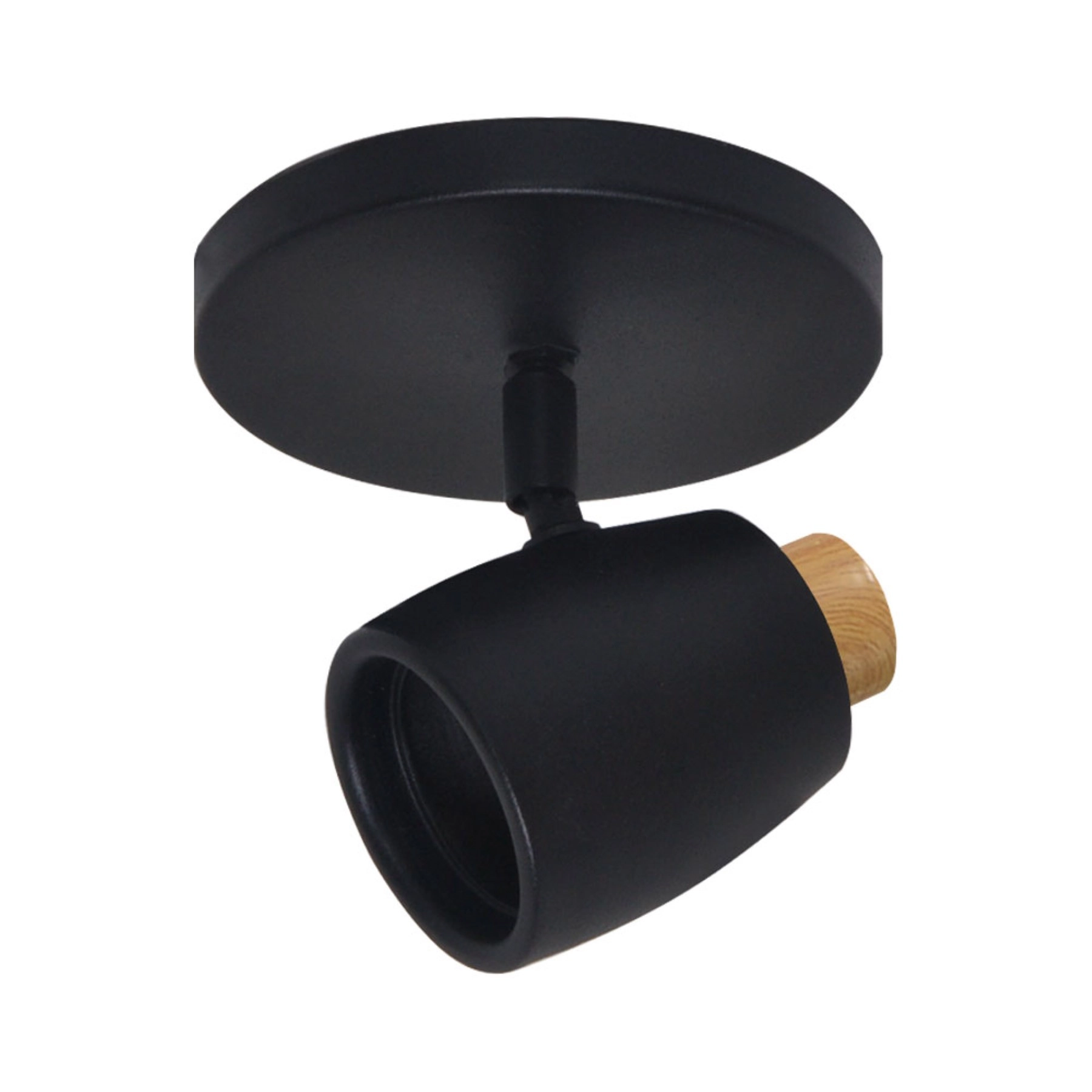 Spot de Sobrepor 1 Lâmpada Metal Fosco Preto Scandi Attena