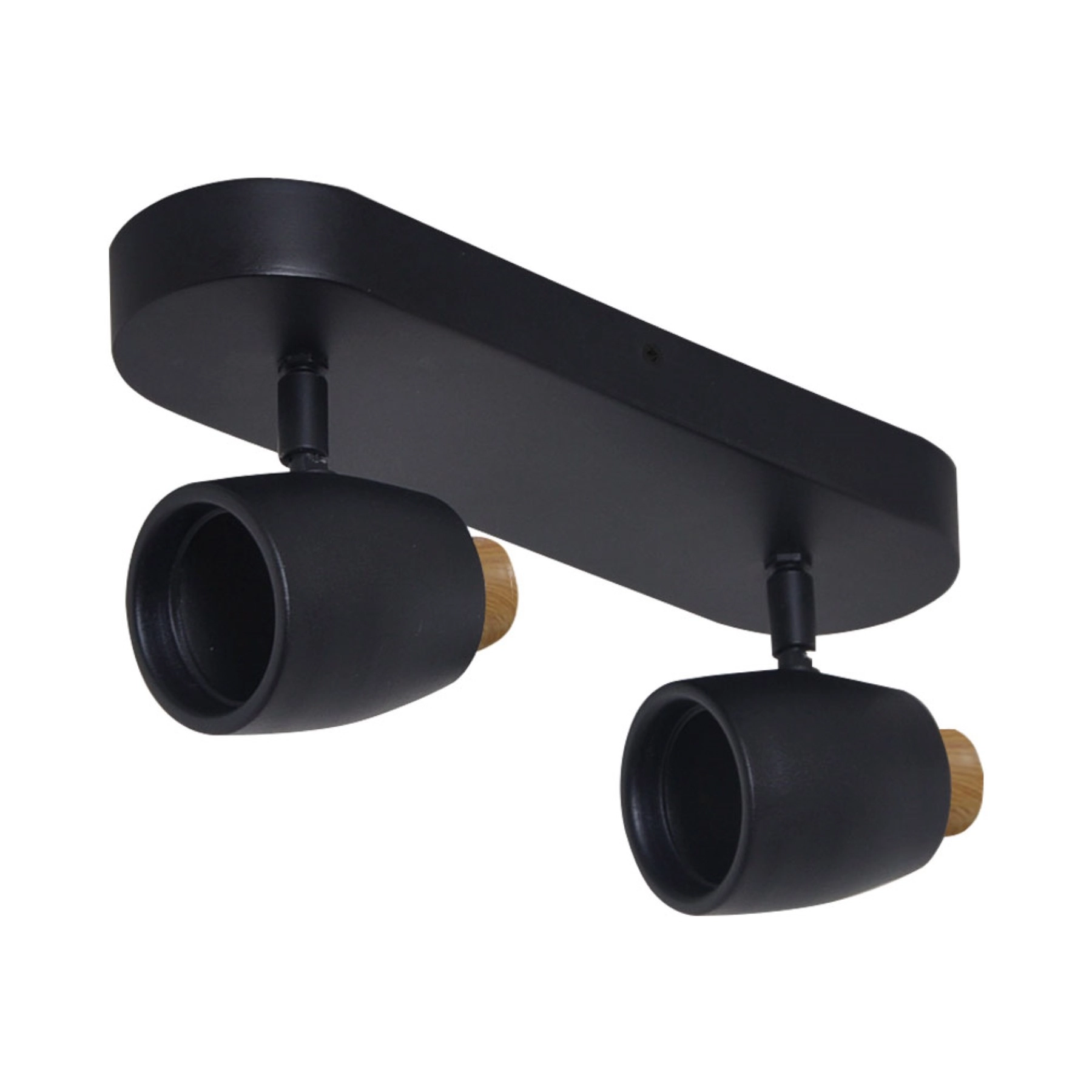 Spot de Sobrepor 2 Lâmpadas Metal Fosco Preto Scandi Attena