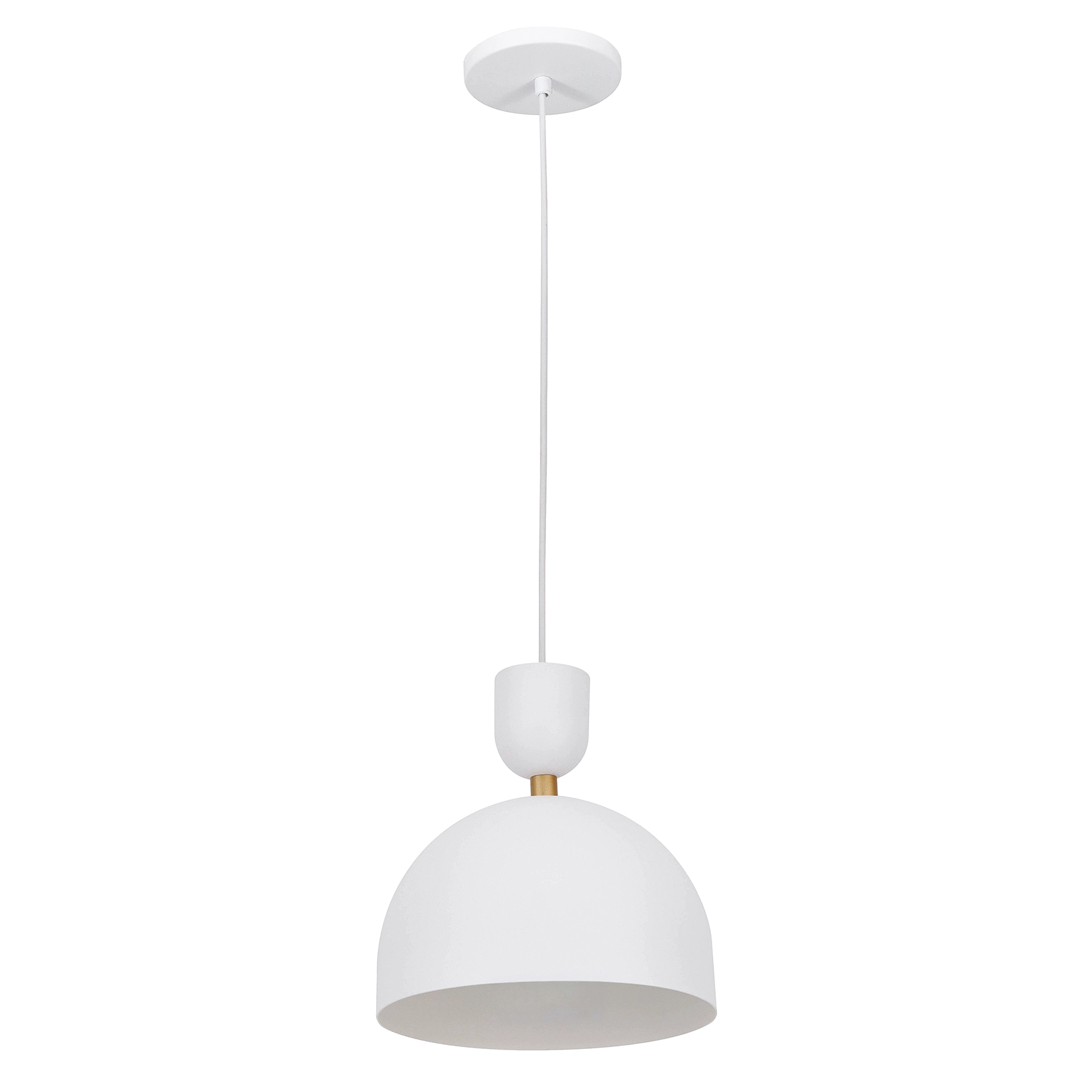 Pendente Redondo para Lâmpadas Metal Branco e Dourado Ônix Attena